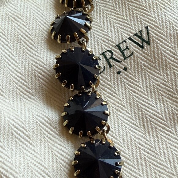 JCREW Navy Blue and Gold Crystal Necklace - Picture 3 of 3